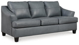 Signature Design by Ashley Genoa Contemporary Leather Match Sofa, Blue Signature Design by Ashley