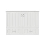 AFI, Southampton Murphy Bed Chest Full with 6" Mattress, Built-in USB Charger & Storage Drawer, White AFI