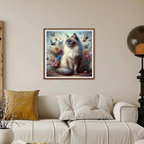 Kulvci Cat Diamond Art Kits for Adults, Diamond Painting Kits for Beginners, DIY 5D Diamond Painting with Round Gem Art Kits for Adults for Gift Home Wall Decor 12x12inch Kulvci