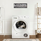 Laundry Sign, Solid Wood Laundry Room Decor, Rustic Signs Wall Hanging for Home Farmhouse Wall Decorations, 5.5 x 16.5 inch COLOR VALLEY ART