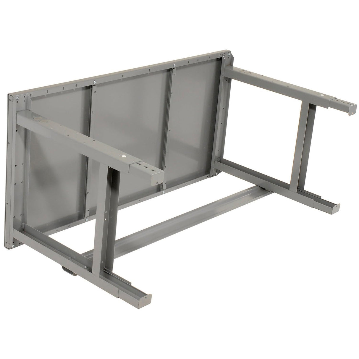 Global Industrial Adjustable Height Workbench C-Channel Leg, 48" W x 36" D, 1-3/4" Steel Square Edge, Gray Global Industrial