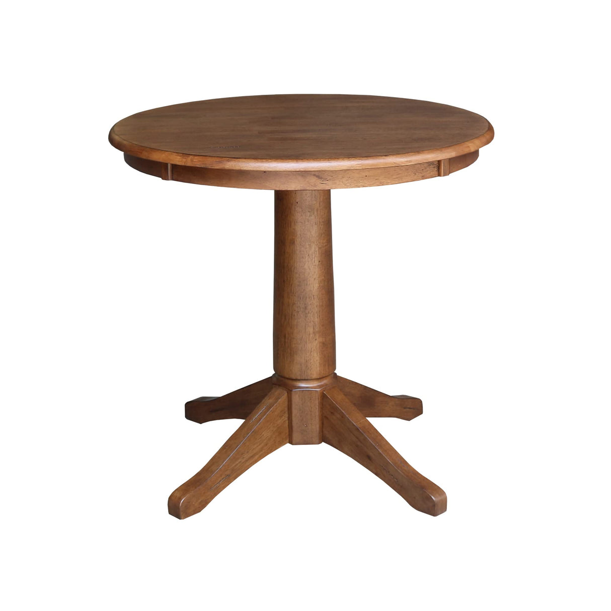 IC International Concepts 30" Round Top Pedestal Table-29.9" Height Dining Table, Distressed Oak IC International Concepts