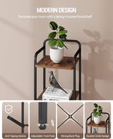 Hzuaneri Bookcase Bookshelf, Narrow Book Shelf, Industrial Corner Shelf Storage Organizer, Slim Shelving Unit for Home Office, Living Room, Bedroom, Kitchen, 7-Tier Rustic Brown and Black BC24701B Hzuaneri