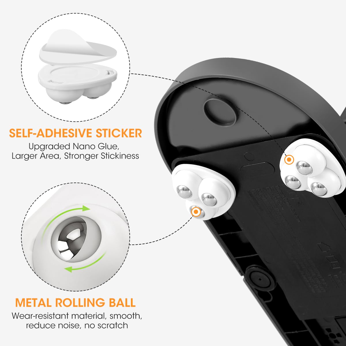 Aieve Appliance Sliders for Kitchen Appliances, 8 Pack Self Adhesive Mini Universal Caster Wheels, Countertop Small Appliance Rollers Suitable for Coffee Maker, Air Fryer, Small Furniture, Storage Box AIEVE