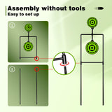 Ideagle Double Spinner Shooting Targets, 3/8" Thick Metal High Caliber Auto Reset Steel Target for Centerfire Handguns up to .44 Magnum Ideagle