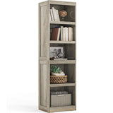 LINSY HOME 5-Shelf Bookcase, Narrow Bookshelves Floor Standing Display Storage Shelves 68 in Tall Bookcase Home Decor Furniture for Home Office, Living Room, Bed Room - Light Brown LINSY HOME
