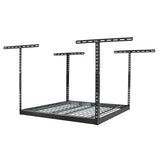 SafeRacks 4x4 Overhead Garage Storage Rack - Heavy Duty Storage Racks, Easy Garage Shelving, Ceiling Mounted Storage Shelves, Grey, 250 lb Capacity, 24"-45" Adjustable Height SafeRacks