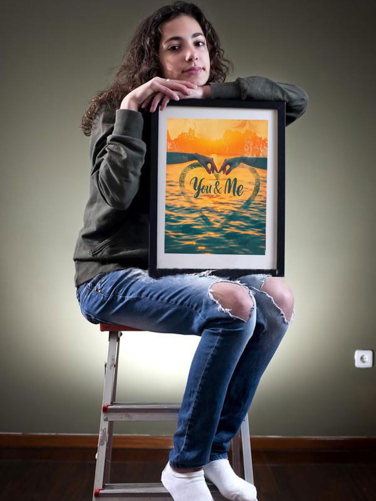 Beaudio Love Words Series Diamond Painting Kits for Adults- You and Me with Heart and The Touch of Two Fingertips - DIY Round Full Drill 5D Diamond Art for Home Wall Decor (11.8x15.7inch) Beaudio