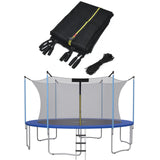 Goplus Trampoline Safety Net for 8FT 10FT 12FT 14FT 15FT 16FT Round Frame Trampoline, Weather-Resistant Breathable Replacement Enclosure Net with Adjustable Straps, Net Only Goplus