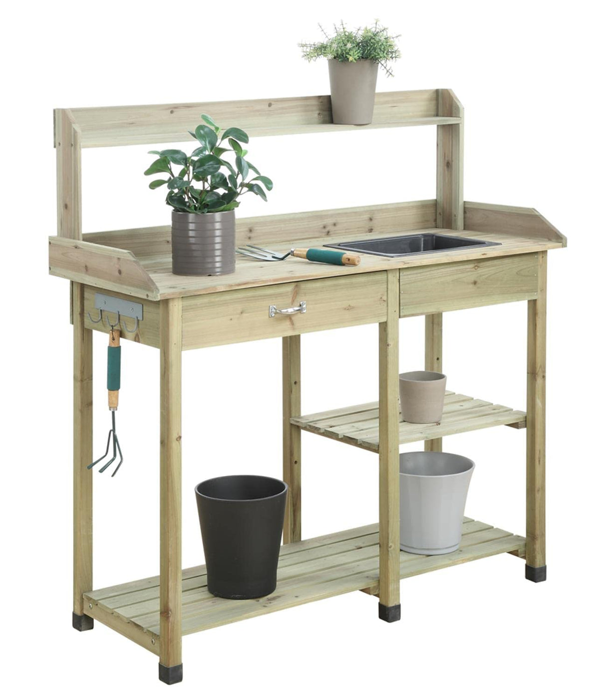 Convenience Concepts Deluxe Potting Bench, Natural Fir Convenience Concepts