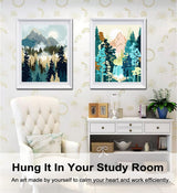 BAISITE Paint by Numbers Kit for Adults Beginners,12" Wx16 L 2 Pack Canvas for Painting Kits for Adults in Colorful Box-Sunrise Mountains Waterful 7172 BAISITE