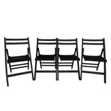 4-Piece Set of Indoor and Outdoor Wood Folding Chairs,Wedding Chair Wooden Slatted Seat for Dining Room Kitchen Balcony Wedding Occasion Events (Black) Ochangqi