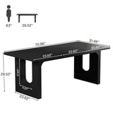 Tribesigns Modern Executive Desk, 70.9" Large Office Computer Desk, Conference Table Meeting Room Table, Simple Workstation Business Furniture for Home Office, Black Tribesigns