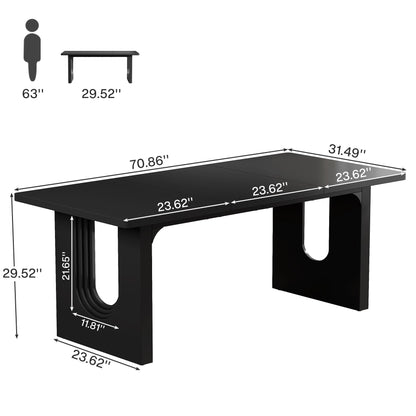 Tribesigns Modern Executive Desk, 70.9" Large Office Computer Desk, Conference Table Meeting Room Table, Simple Workstation Business Furniture for Home Office, Black