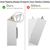 Wooden Dresser for Bedroom with Clothing Rack, Modern 4 Drawer Dresser with Charging Station and LED Lights, Storage Chest of Drawers for Small Space Hallway Closet (Black) amzzar