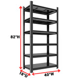 Notmise Metal Garage Shelving Unit, Heavy Duty 6-Tier Adjustable Storage Rack, Steel Shelving, 3500 lbs Capacity, Industrial Shelves for Heavy Tools and Equipment (6-Tier 82" H x 40" W x 18" D) Notmise