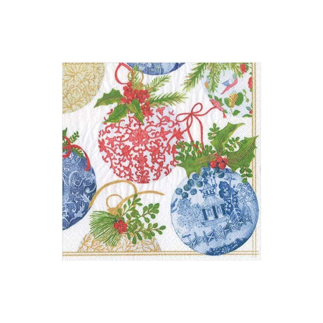 Caspari Porcelain Ornaments Paper Cocktail Napkins - 20 Per Package Caspari