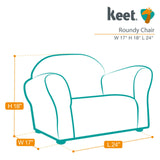 Keet Roundy Kid's Chair Gingham Kids Chair, Comfortable and Durable Kids Chair, Kids Armchair Easy to Coordinate, Kids Bedroom Chair, Comfy, Ages 2-5 Years, Kid Sofa Chair, Brown Keet