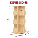 Monläurd® 100% Birch Rotating Bookshelf for Kids, 360° Spinning Montessori Bookcase, Space-Saving Wooden Storage for Nursery, Playroom & Classroom Monläurd