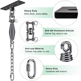 Dolibest Hammock Chair Hanging Kit, Heavy Duty Swing Hanger and 3.28ft Chain with Spring (6MM), Wall Ceiling Hooks for Yoga Indoor Playground Hanging Chair Hammock Chair4 Screws, 4 Expansion Screws Dolibest