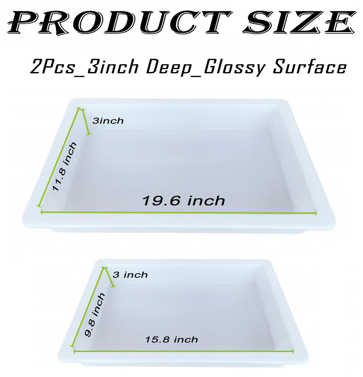 Large Epoxy Table Mold 19.6 * 11.8 * 3 inch and 15.8 * 9.8 * 3 inch, River Table Mold, Cutting Board Molds for Epoxy Resin, Large Reusable Epoxy Mold for Coffee Table, Charcuterie Board, Art Panel ZYBINIUB