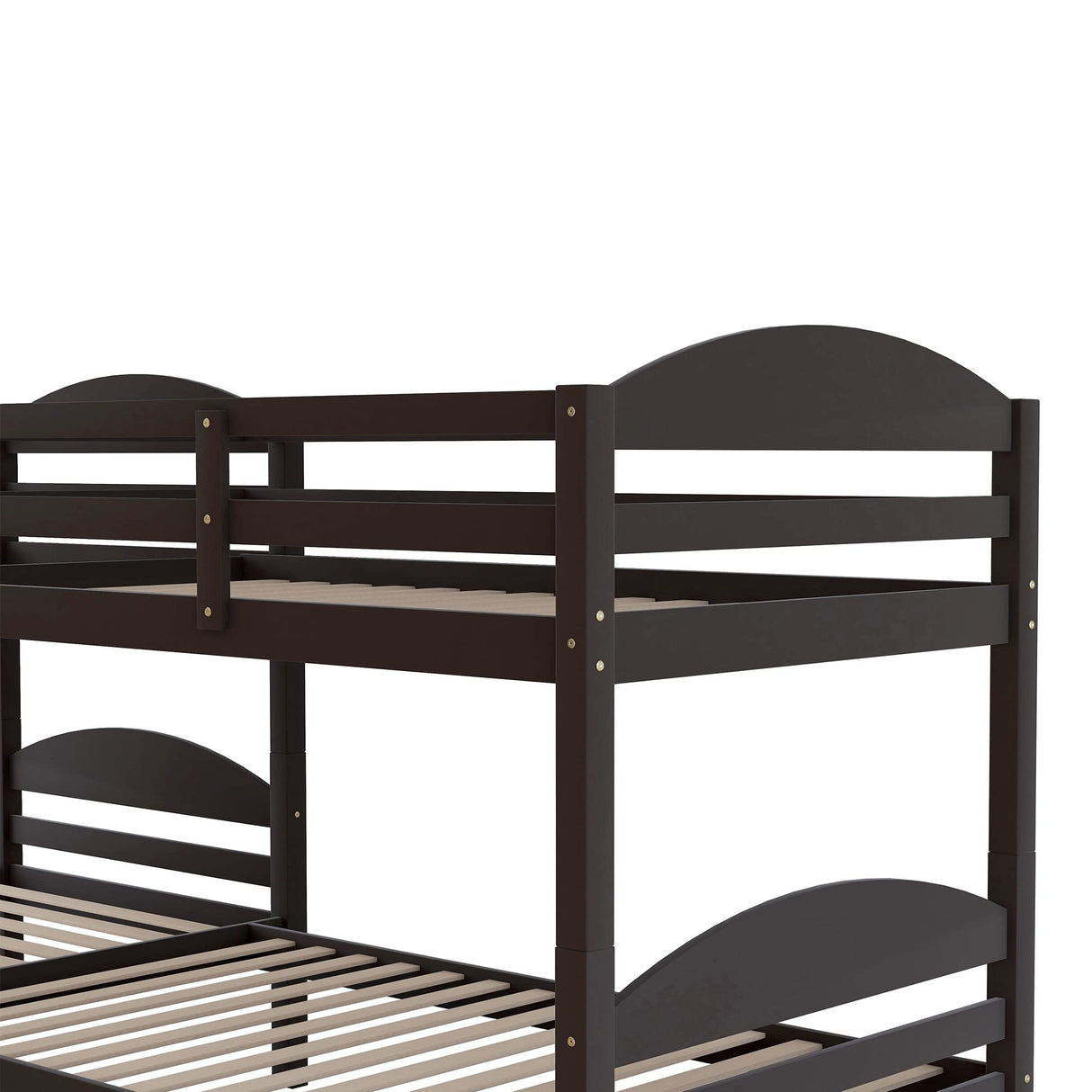 CITYLIGHT Twin-Over-Twin Quad Bunk Beds for 4, L-Shaped Bunk Bed with Trundle, Corner 4 Bunk Beds for Kids, Teens, Espresso CITYLIGHT