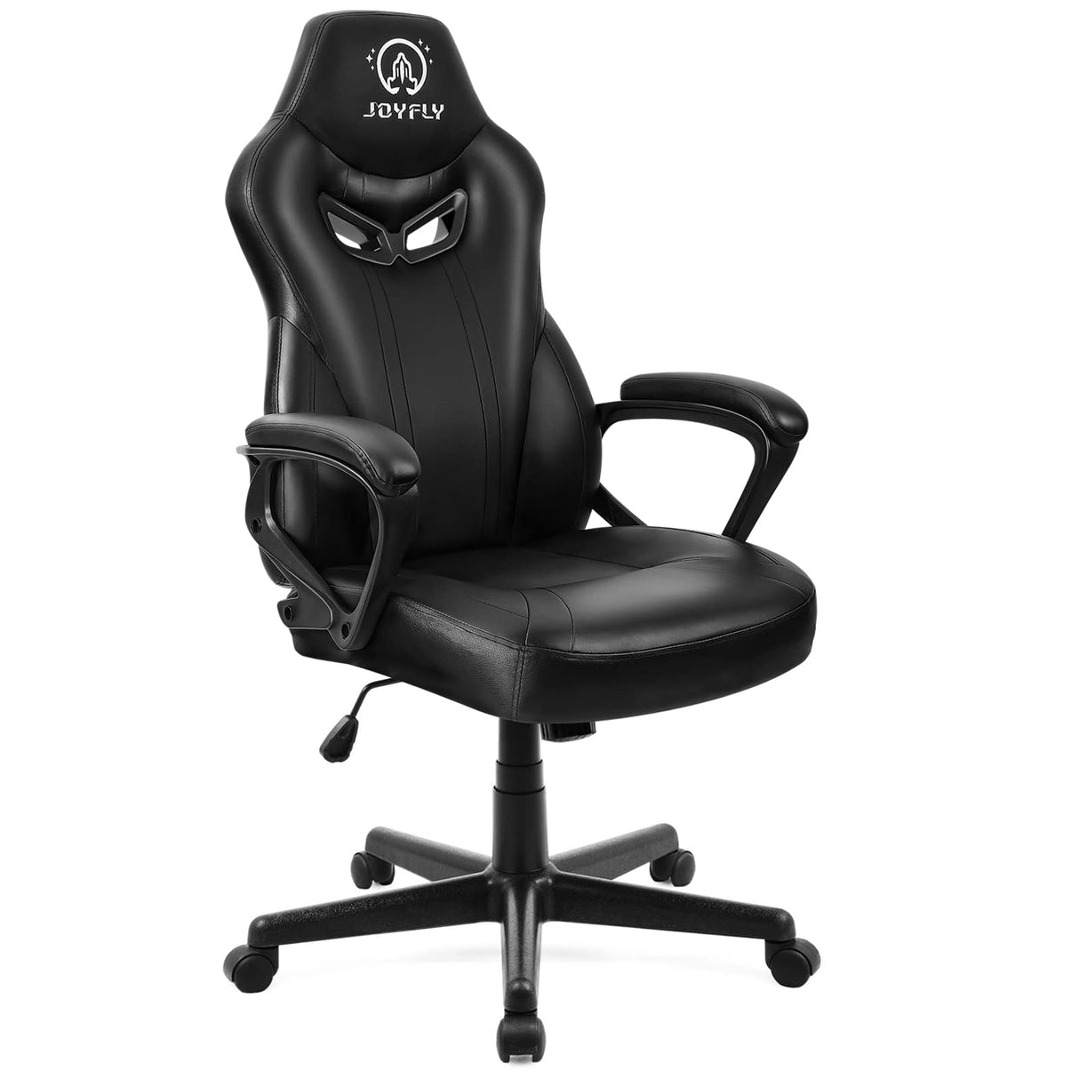 JOYFLY Computer Chair Office Chair, Gaming Chairs for Adults, Ergonomic Gamer Chair PC Chair with Black Leather Lumbar Support, 300Lbs （Black-Leather） JOYFLY