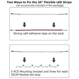 Litever Under Cabinet Lighting Kit, 6 PCS 20 Inches Flexible LED Strips, 24W, 1800 Lumen, Warm White 2700K. Suitable for Kitchen Counters Book Shelf Closet Showcase Workshop-(6-Strip-2700K) Litever