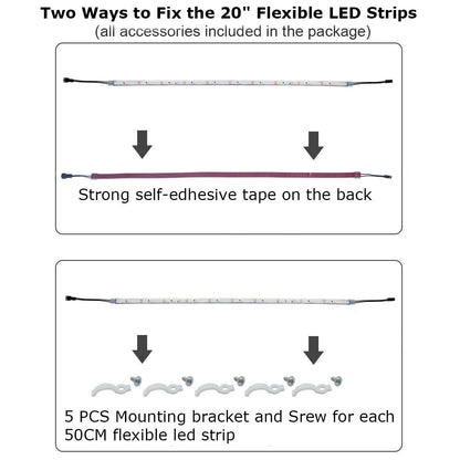 Litever Under Cabinet Lighting Kit, 6 PCS 20 Inches Flexible LED Strips, 24W, 1800 Lumen, Warm White 2700K. Suitable for Kitchen Counters Book Shelf Closet Showcase Workshop-(6-Strip-2700K) - WoodArtSupply