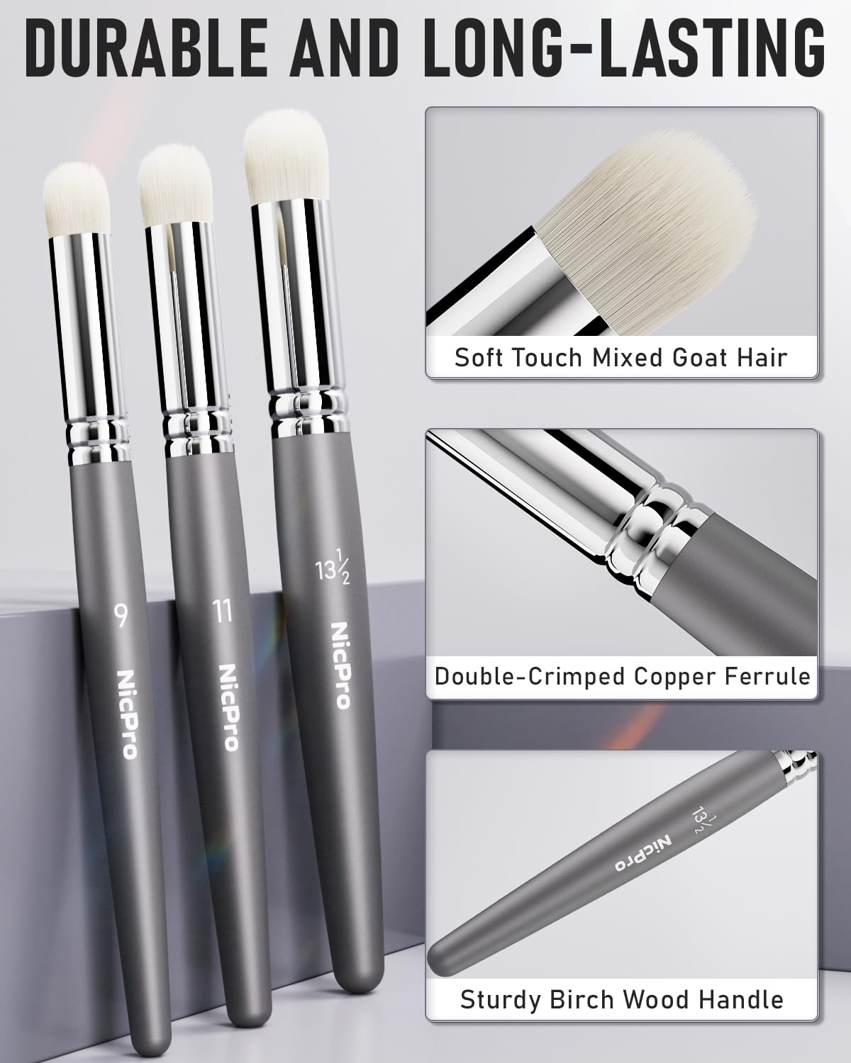 Nicpro Dry Brush Miniature Painting, 7 Sizes Professional Drybrush Set with Storage Box, Hobby Detail Paint Brushes for Tabletop & Wargames Miniature Warhammer 40K Model Painting Nicpro