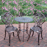 Oakland Living 3-Piece Rose Bistro Set with 23.5-Inch Cast aluminum Top Table Oakland Living