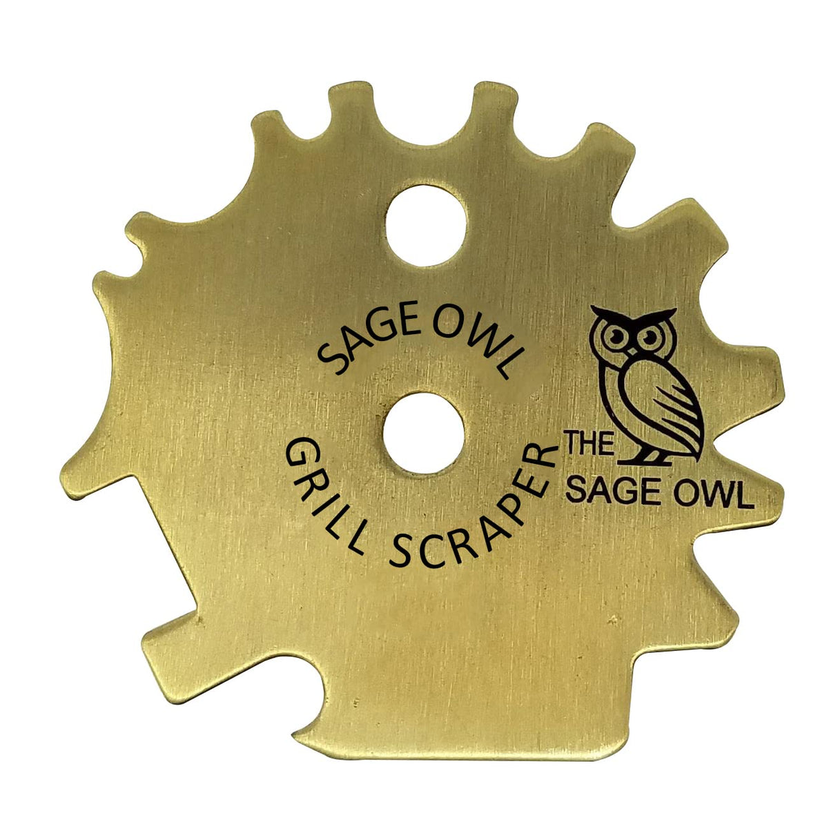 Sage Owl Bristle-Free Brass BBQ Grill Scraper – Safe Grill Cleaner for Outdoor, Porcelain, and Smoker Grills – Kitchen Gadgets, Barbecue Grilling Tools - Unique Gifts for Men Who Have Everything The Sage Owl