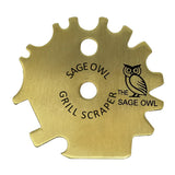 Sage Owl Bristle-Free Brass BBQ Grill Scraper – Safe Grill Cleaner for Outdoor, Porcelain, and Smoker Grills – Kitchen Gadgets, Barbecue Grilling Tools - Unique Gifts for Men Who Have Everything The Sage Owl