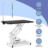Afqxf Hydraulic Dog Grooming Table Heavy Duty for Small/Medium/Large Dogs, Pet Grooming Table with Adjustable Overhead Arm and Noose, Height Adjustable 21''-36'', 42.5''/ Black Afqxf