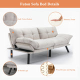 Anwick Futon Sofa Bed Velvet Convertible Futon Sleeper Couch, 71" Sleeper Sofa Bed with Adjustable Backrest, Modern Loveseat Couch for Compact Living Room, Apartment, Office (White) Anwick