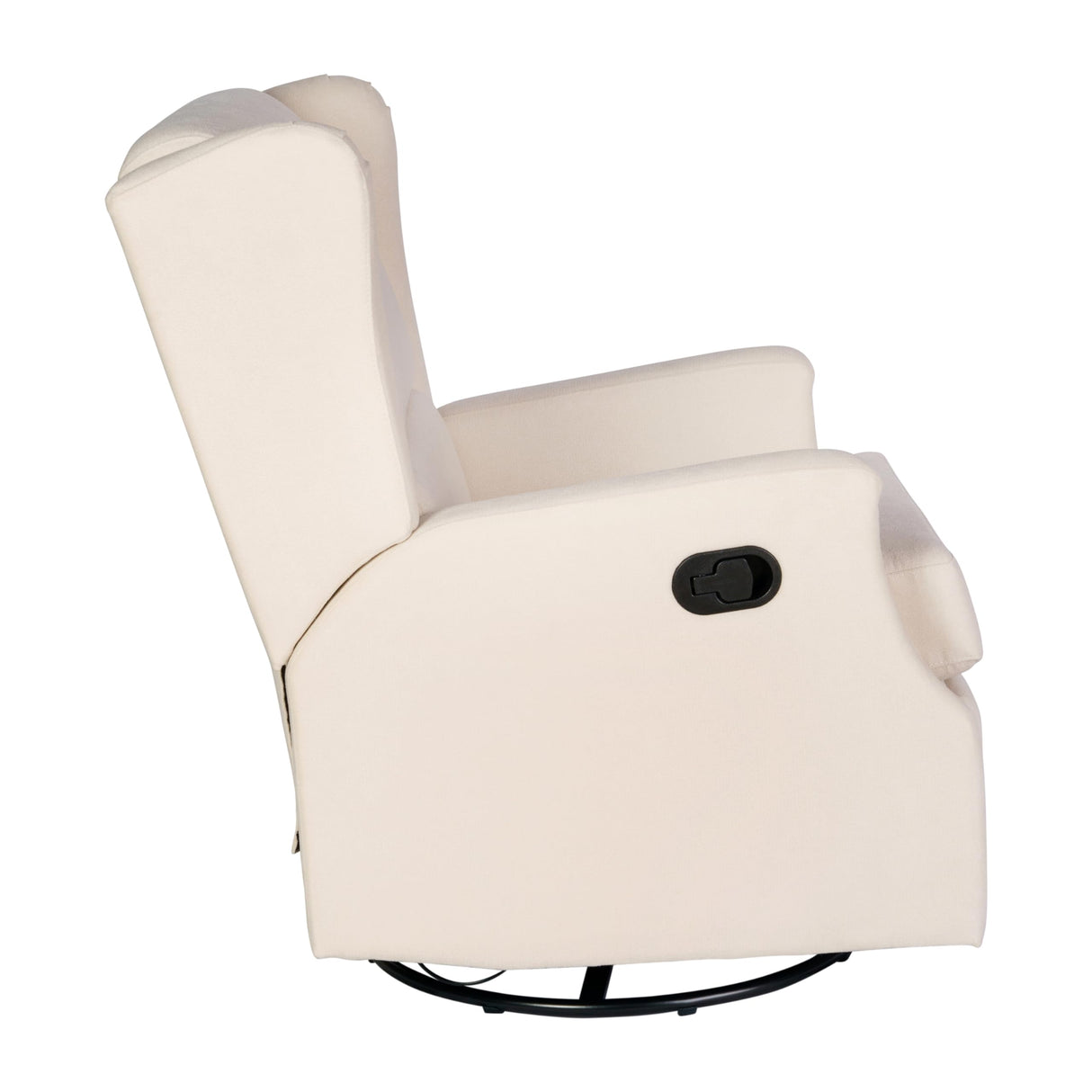 Flash Furniture Omma Swivel Glider Rocking Recliner, Manual Wingback Recliner with 360 Degree Swivel, for Living Room, Bedroom, or Nursery, Upholstered, Cream Flash Furniture