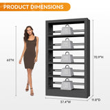 CRPDY 71" Tall Metal Bookshelf 5 Tier Heavy Duty Bookshelves with Adjustable Storage Shelves Library Bookcase with Book Stopper for Living Room, Library, Office, Bedroom, School CRPDY