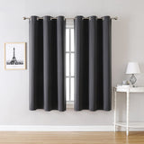 ChrisDowa Grommet Blackout Curtains for Bedroom and Living Room - 2 Panels Set Thermal Insulated Room Darkening Curtains (Dark Grey, 42 x 63 Inch) ChrisDowa