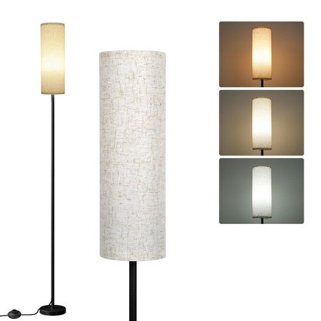 Frideko Floor Lamps for Living Room, Dimmable 3 Colors Temperature, Modern Floor Lamp with Remote, Tall Standing Lamps for Living Room Bedroom Office Corner, Beige (No Bulb/No Remote) FRIDEKO HOME