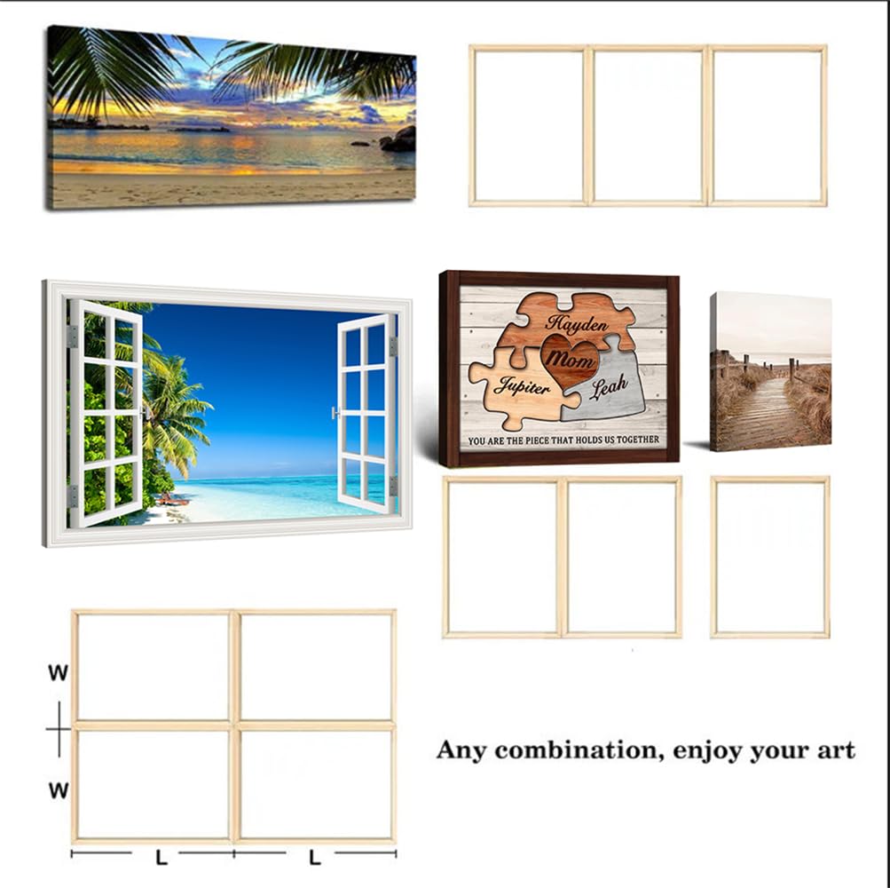 DIY Solid Wood Canvas Frame Kit for Oil Painting & Wrapped Canvas Wall Art Canvas Stretcher Bars Wooden Art Frames for Paintings & Canvases Framed Picture Canvas Artwork Accessories - 12x16 inches Nustila