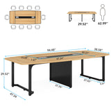 Tribesigns 8FT Conference Table, 94.5L x 47.2W inch Large Meeting Table, Modern Rectangular Seminar Table for Office Meeting Conference Room, Metal Frame Tribesigns