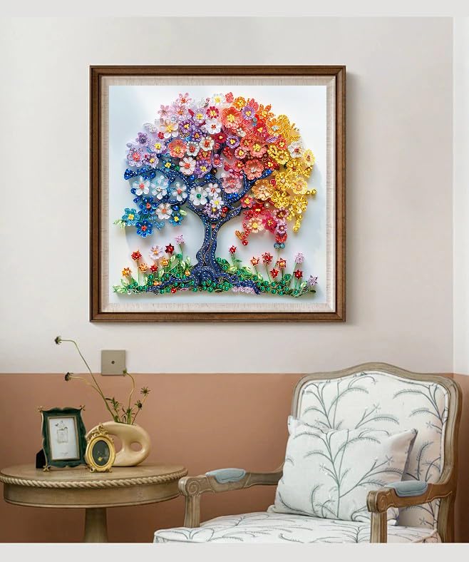 CraftCraze Diamond Art Kits for Adults, 5D Diamond Painting Kits for Beginner, DIY Life Tree Diamond Painting Kits for Home Wall Decor Gift 11.8 x 11.8 inches CraftCraze