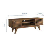 Modway Render 46" Mid-Century Modern Low Profile Media Console TV Stand, 46 Inch, Walnut Modway