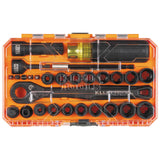 Klein Tools 65400KNECT KNECT Essential Pass Through Impact Socket Set, SAE and Metric, 90-Tooth Ratchet, MODbox Case, 3/8-Inch Drive, 28-Piece Klein Tools