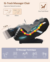 RELX 2026 Massage Chair Full Body, 20 Modes Zero Gravity SL-Track Shiatsu Massage Chair Built-in Heat System, Airbag Massage with Body Scan, Deep Yoga Stretch, Calfrest Extension and AI Control(Black) RELX