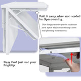 TEAMIX Wall Mounted Desk, White Folding Desk for Small Spaces Floating Shelf Organizer with Heavy-Duty Brackets for Home Office TEAMIX