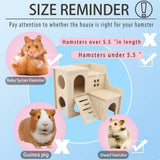 Tiny Hamster Maze Wood House Fun Slide House Double-Decker Hut for Dwarf Gerbil Mouse Mice Rat Small Animals(Only for Small Hamster) kcrygogo