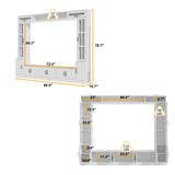 ECACAD Wall Unit Media Console Entertainment Center with 12 Doors, Large TV Stand Set with Tempered Glass Doors and Adjustable Shelves for Living Room, White (96.9”W x 15.7”D x 78.7H) ECACAD