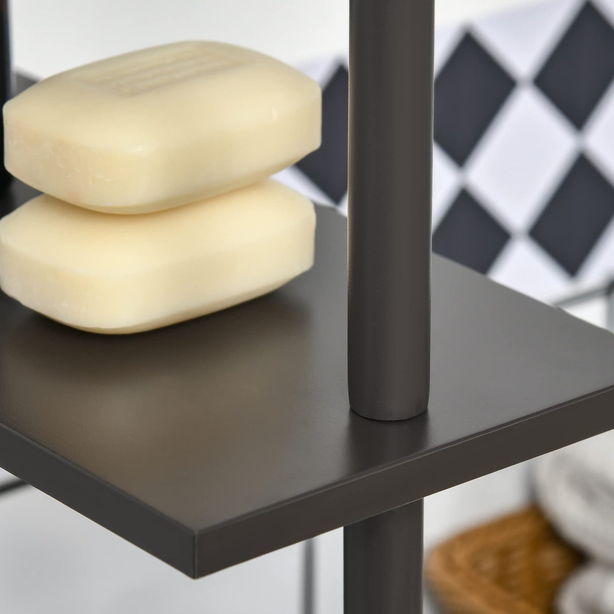 HOMCOM 54" Tall Bathroom Storage Cabinet, Freestanding Linen Tower with 2-Tier Shelf and Drawers, Narrow Side Floor Organizer, Brown HOMCOM