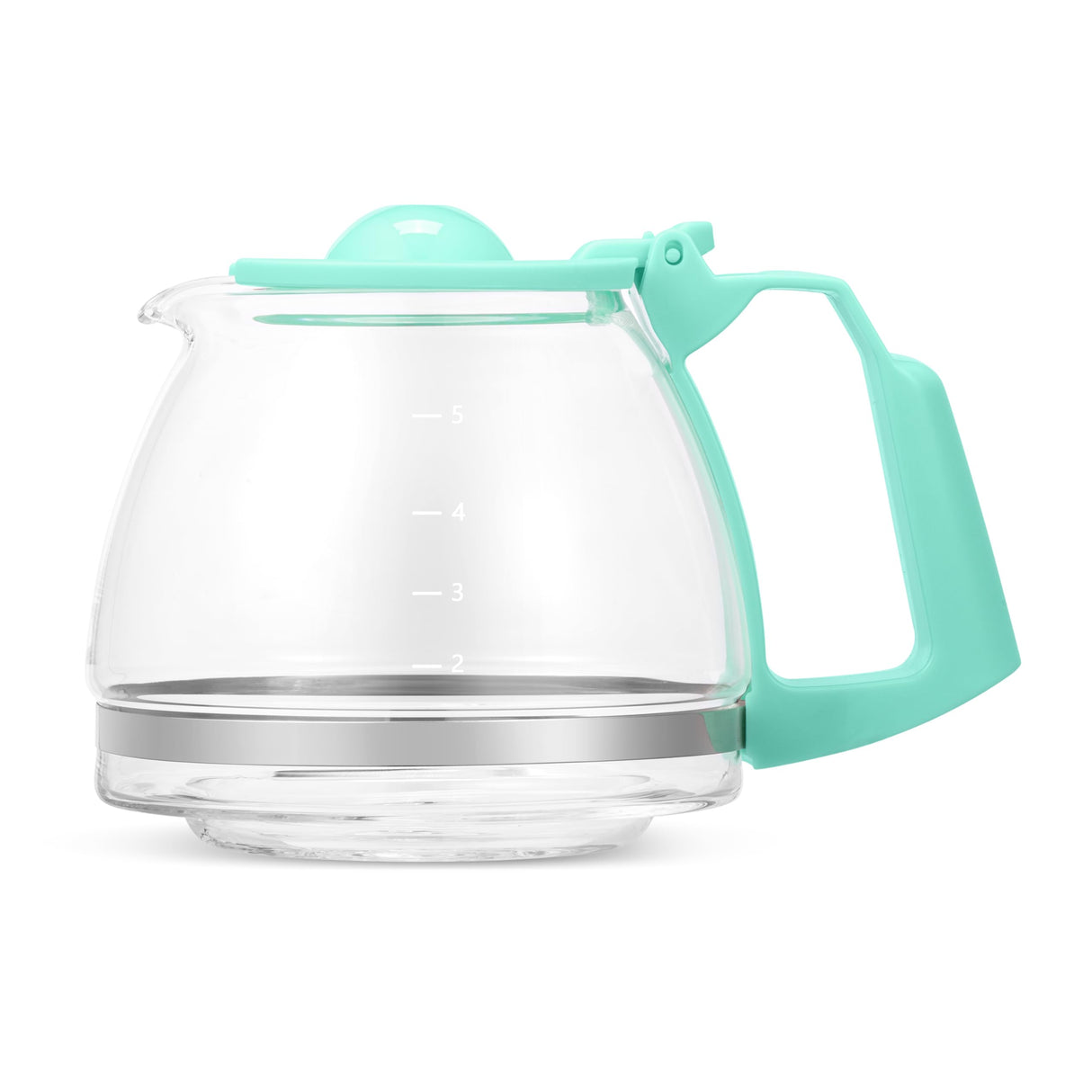 Holstein Housewares - 5 Cup Drip Coffee Maker - Convenient and User Friendly with Permanent Filter, Borosilicate Glass Carafe, Water Level Indicator, Auto Pause/Serve and Keep Warm Functions, Mint Holstein Housewares